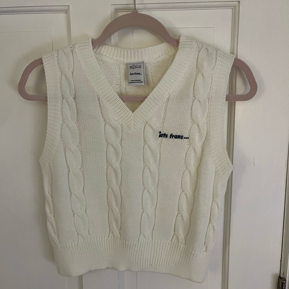 jets frans White Sweater Vest Size Small